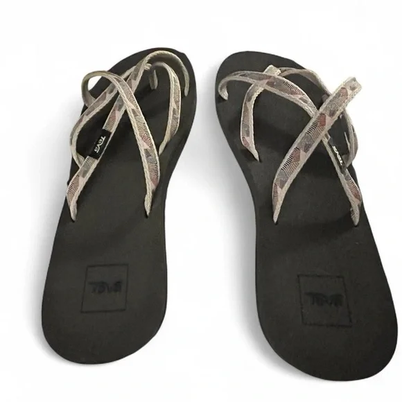 Teva Brown and Cream Women's Sandals - Picture 3 of 5